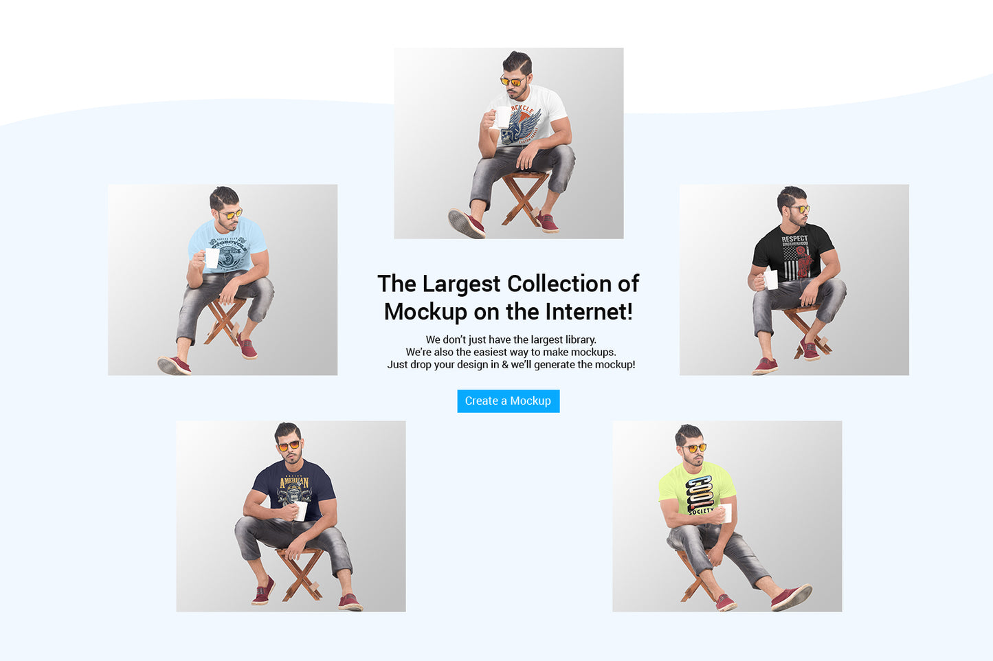 5 Editable Men’s T-Shirt Mock-Up Bundle – Realistic & Stylish Mock-Up Pack