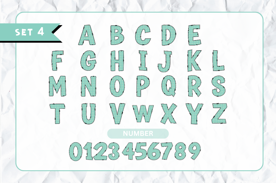 Retro Doodle Alphabet Bundle with Hand Drawn Clipart