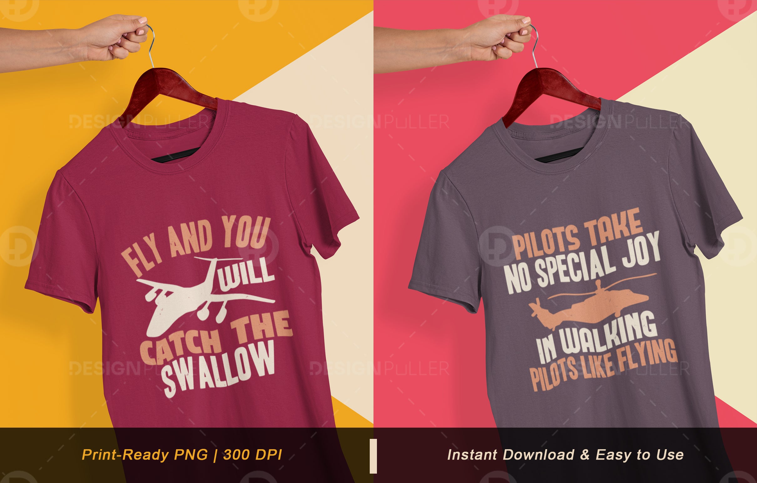 15 Editable Aviation T-Shirt Design Bundle