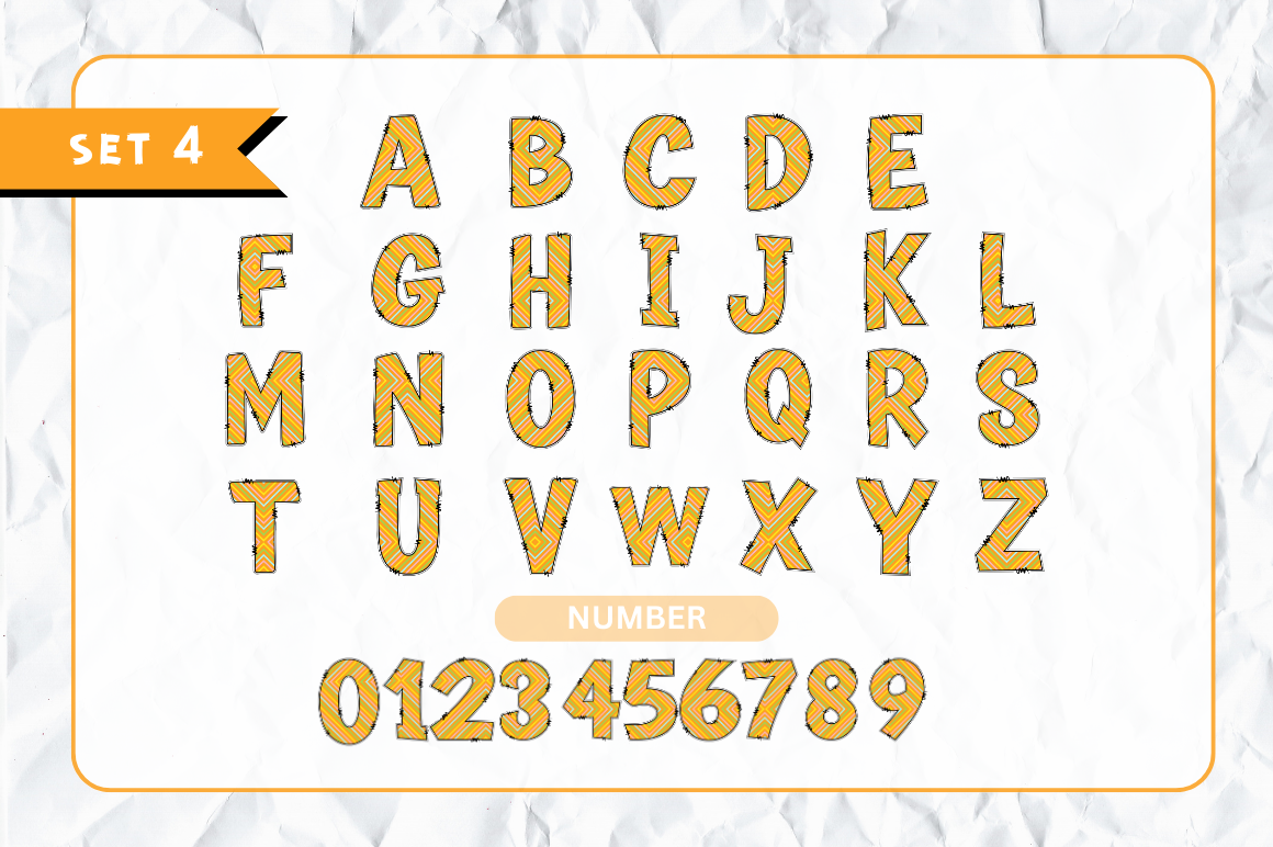 Easter day Doodle Alphabet Bundle with Hand Drawn Clipart