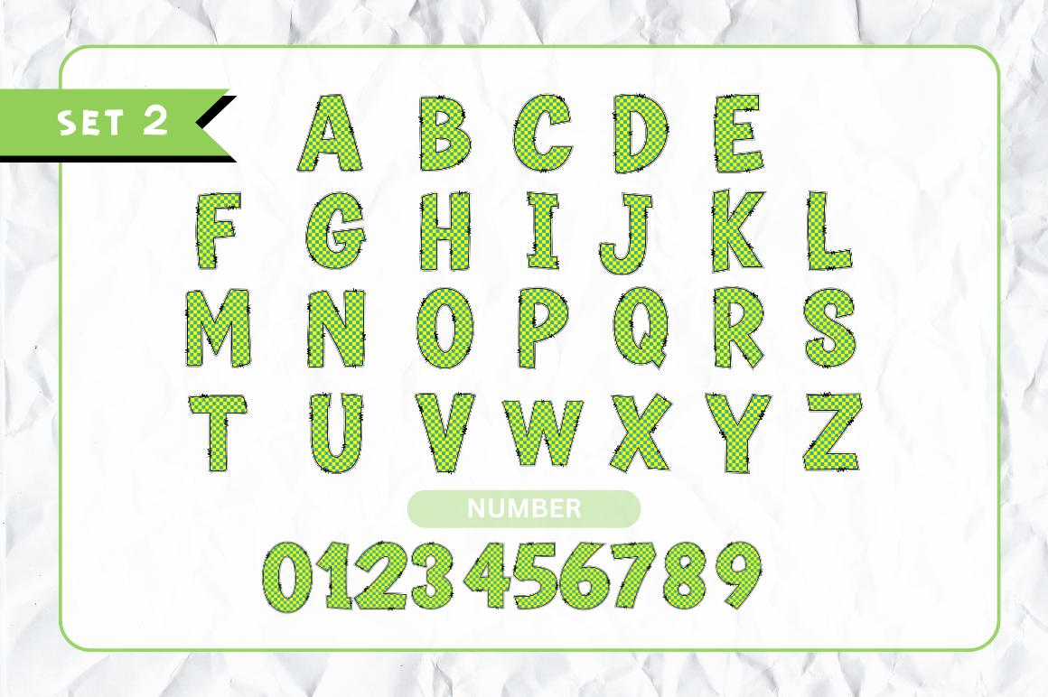 Retro Doodle Alphabet Bundle with Hand Drawn Clipart