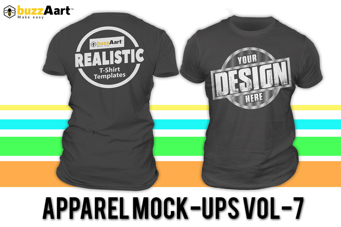 5 Editable PSD & AI T-Shirt Mockup Bundle