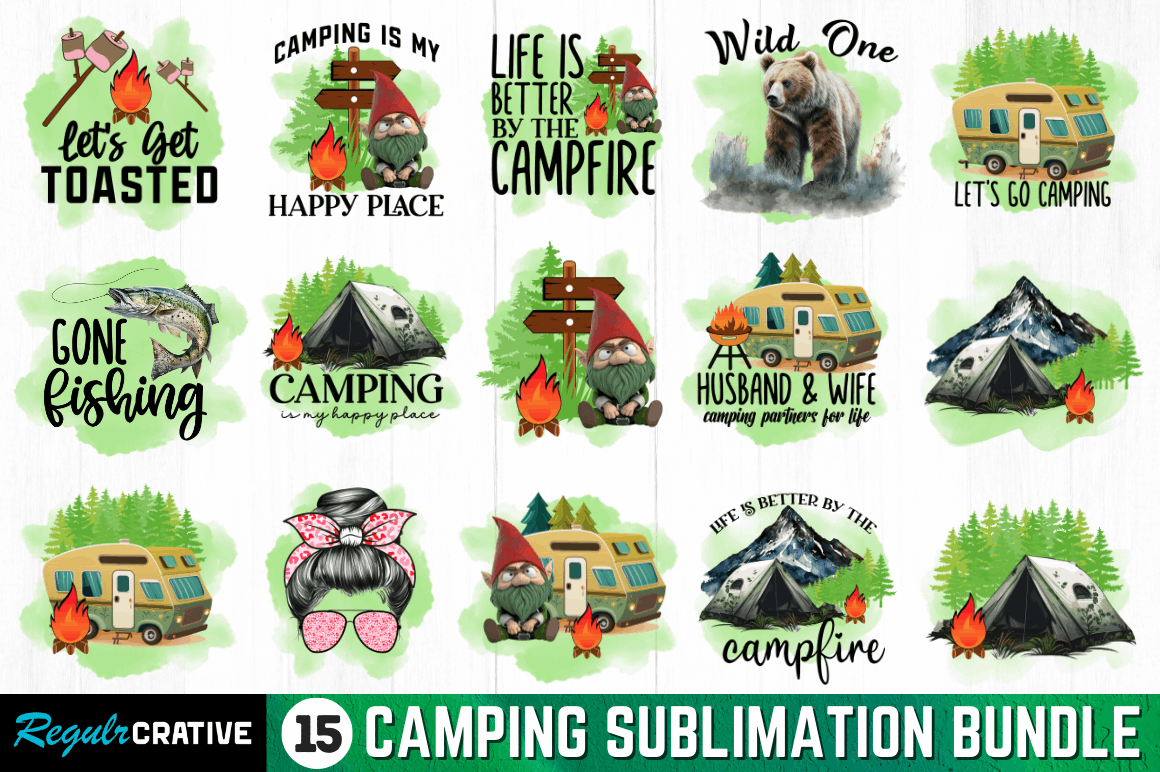 Camping Quotes sublimation Bundle