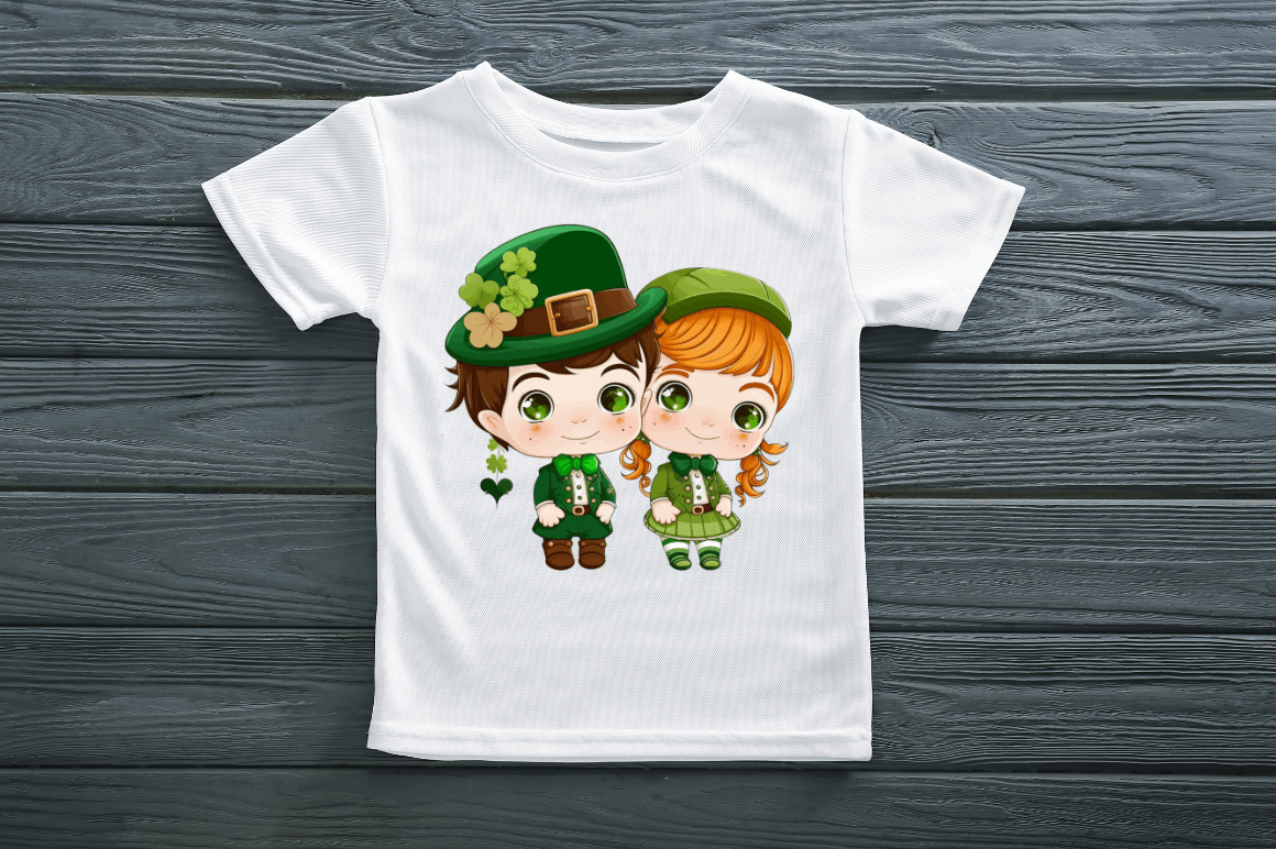 St Patrick's Day Couple Kid Cute Clipart Bundle