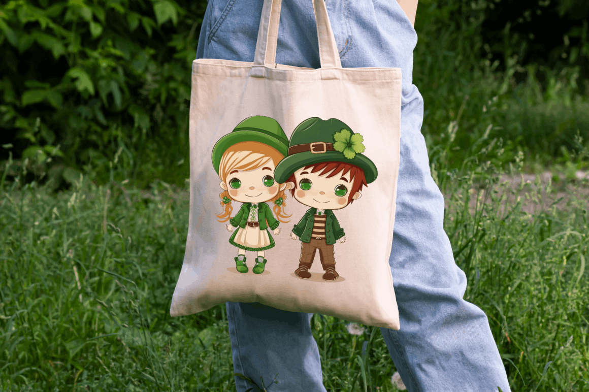 St Patrick's Day Couple Kid Cute Clipart Bundle