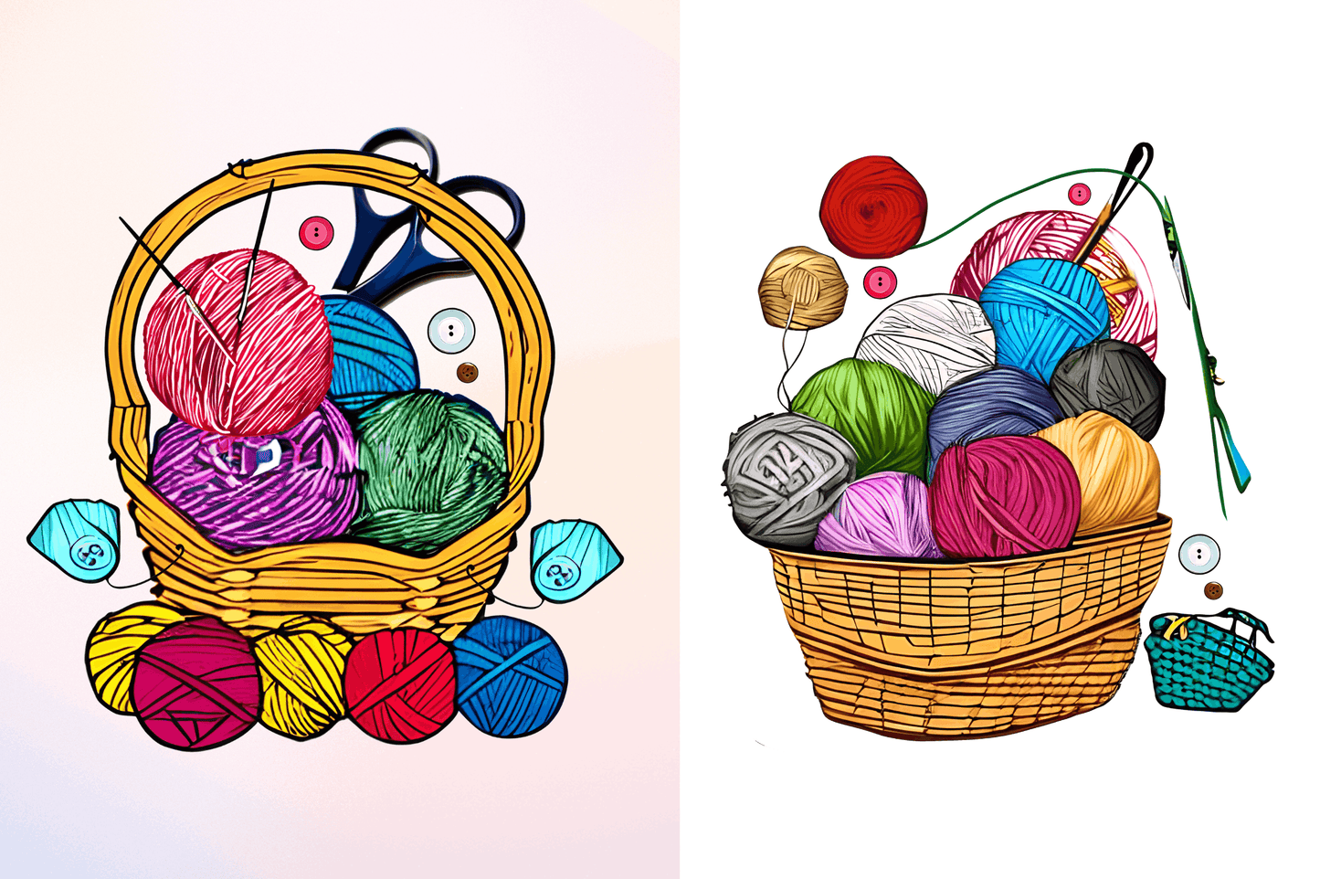 Watercolor Crochet Knitting Clipart Bundle