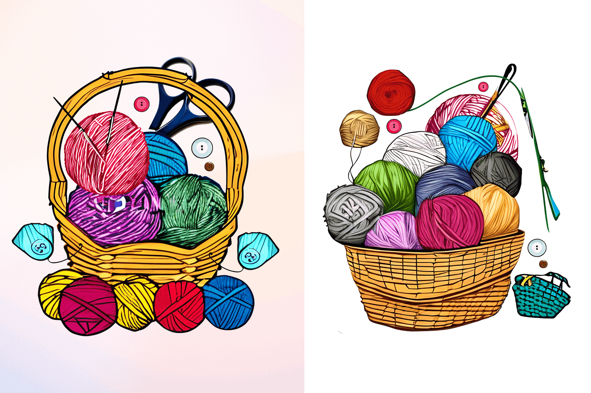 Watercolor Crochet Knitting Clipart Bundle