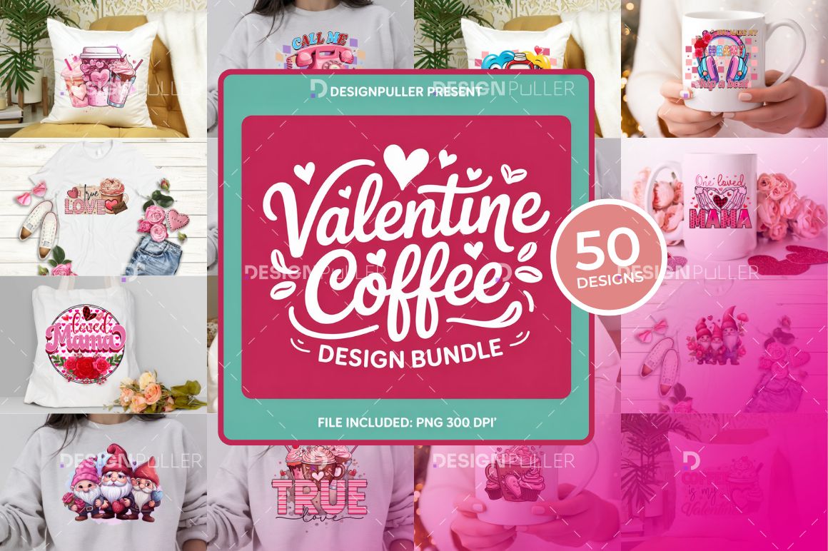 Valentine Coffee Design Bundle - 50 Designs