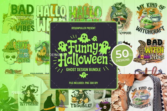 Funny Halloween Witch Design Bundle - 50 Designs