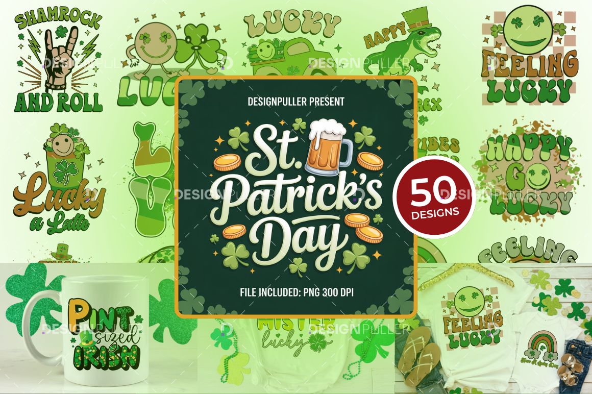 St. Patrick's Day Design Bundle - 50 Designs