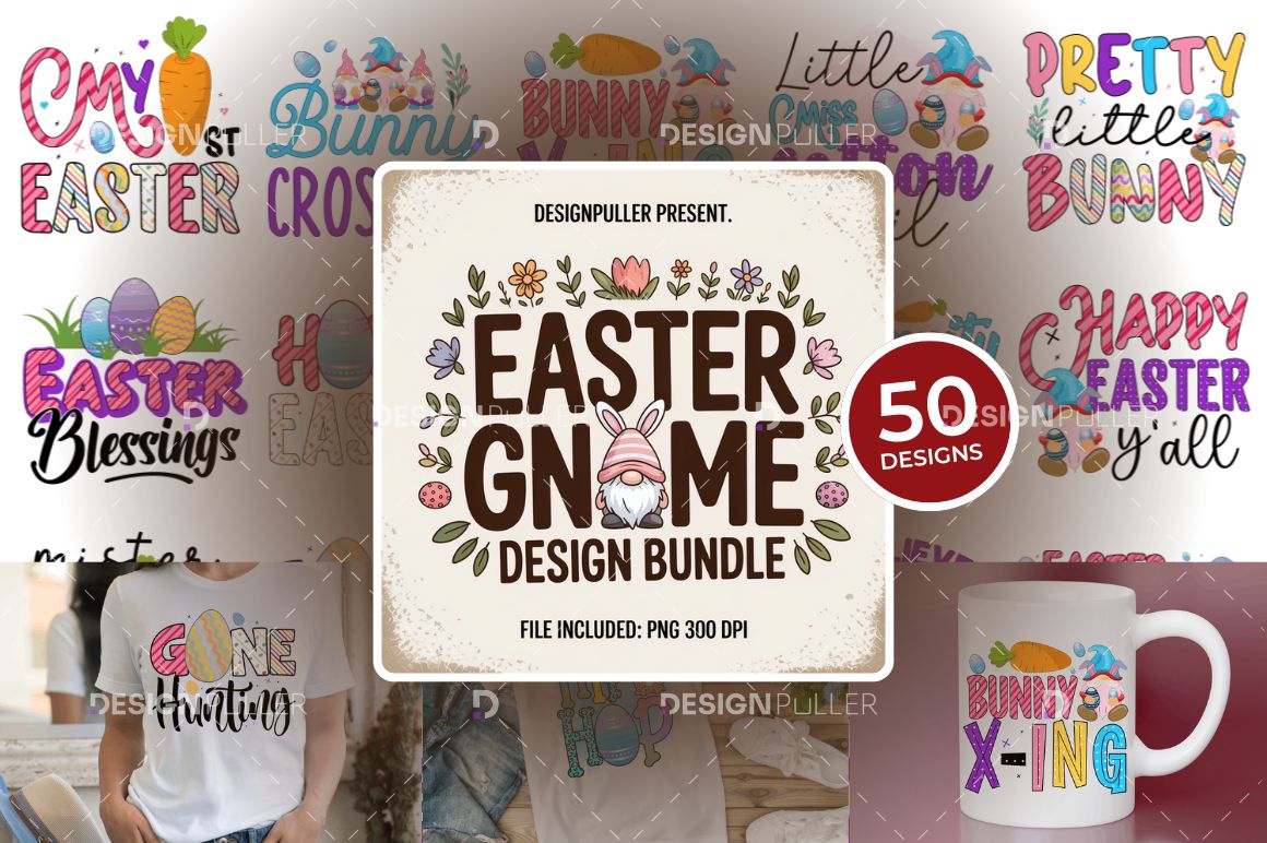 Easter Gnome Design Bundle - 50 Designs