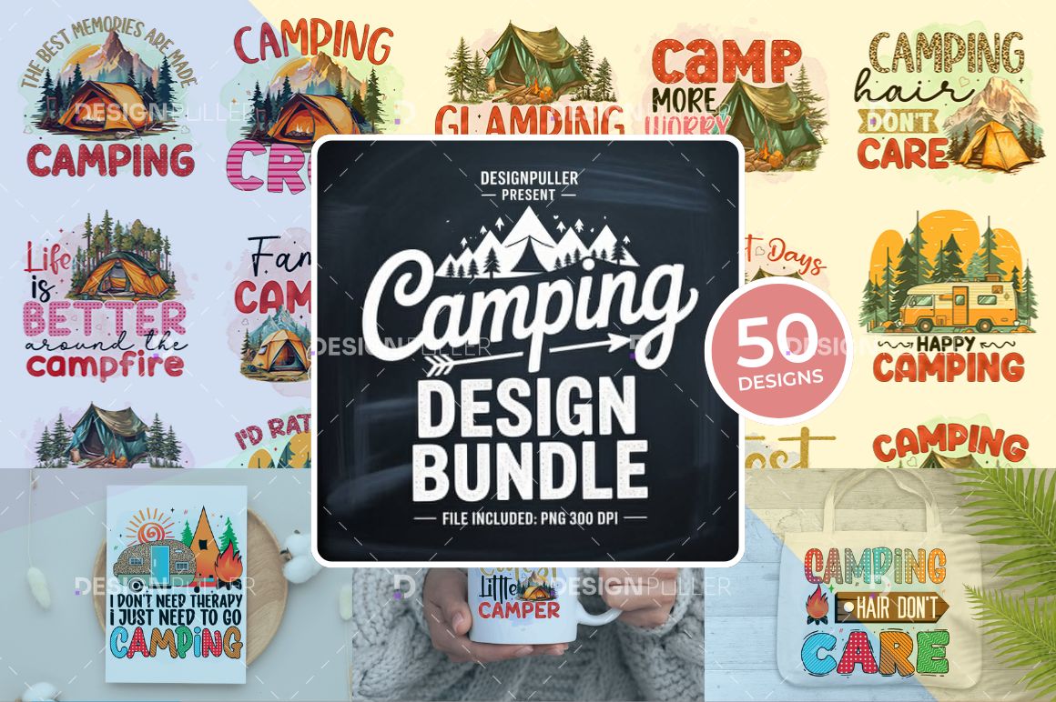 Camping Design Bundle - 50 Designs