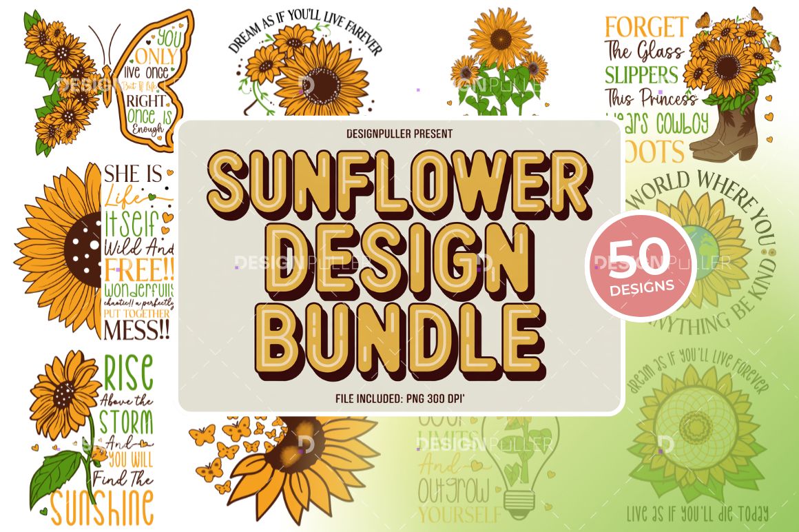 Sunflower Design Bundle - 50 Designs