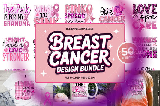 Breast Cancer Design Bundle - 50 Designs