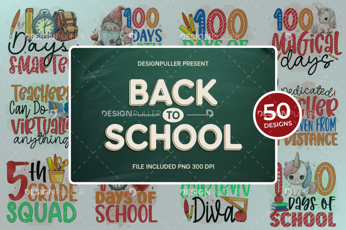 Back to School Design Bundle - 50 Designs