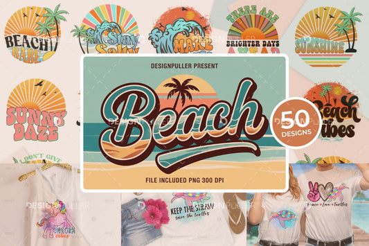 Retro Beach Design Bundle - 50 Designs