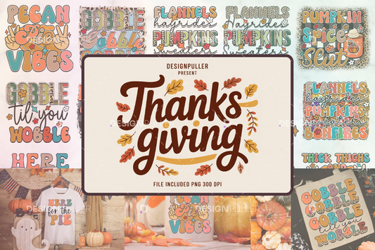 Retro Thanksgiving Design Bundle - 50 Designs