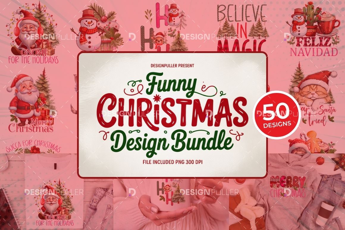 Funny Christmas Design Bundle – 50 Designs