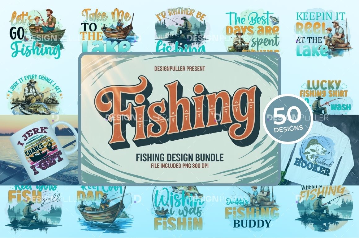 Fishing Design Bundle - 50 Designs