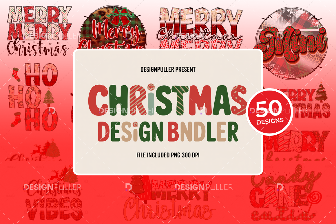 Trendy Christmas Design Bundle - 50 Designs