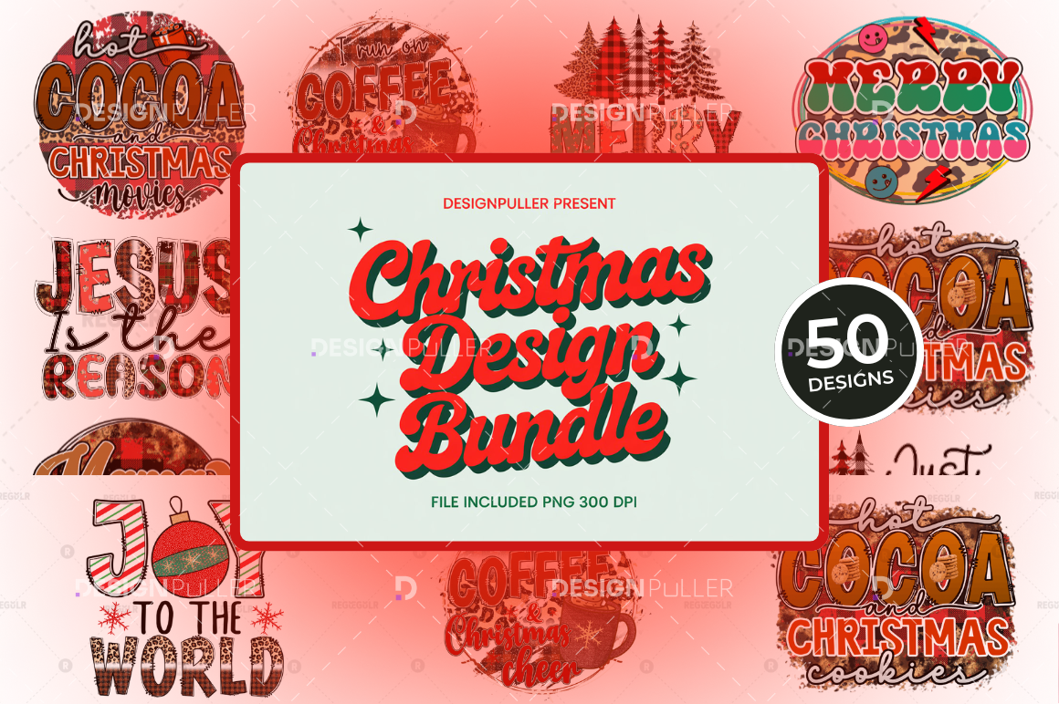 Retro Christmas  Design Bundle - 50 Designs
