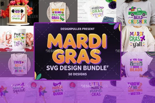 Mardi Gras Design Bundle - 50 Designs