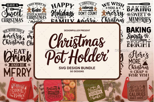 Christmas Pot Holder Design Bundle - 50 Designs