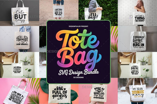 Tote Bag Design Bundle - 50 Designs