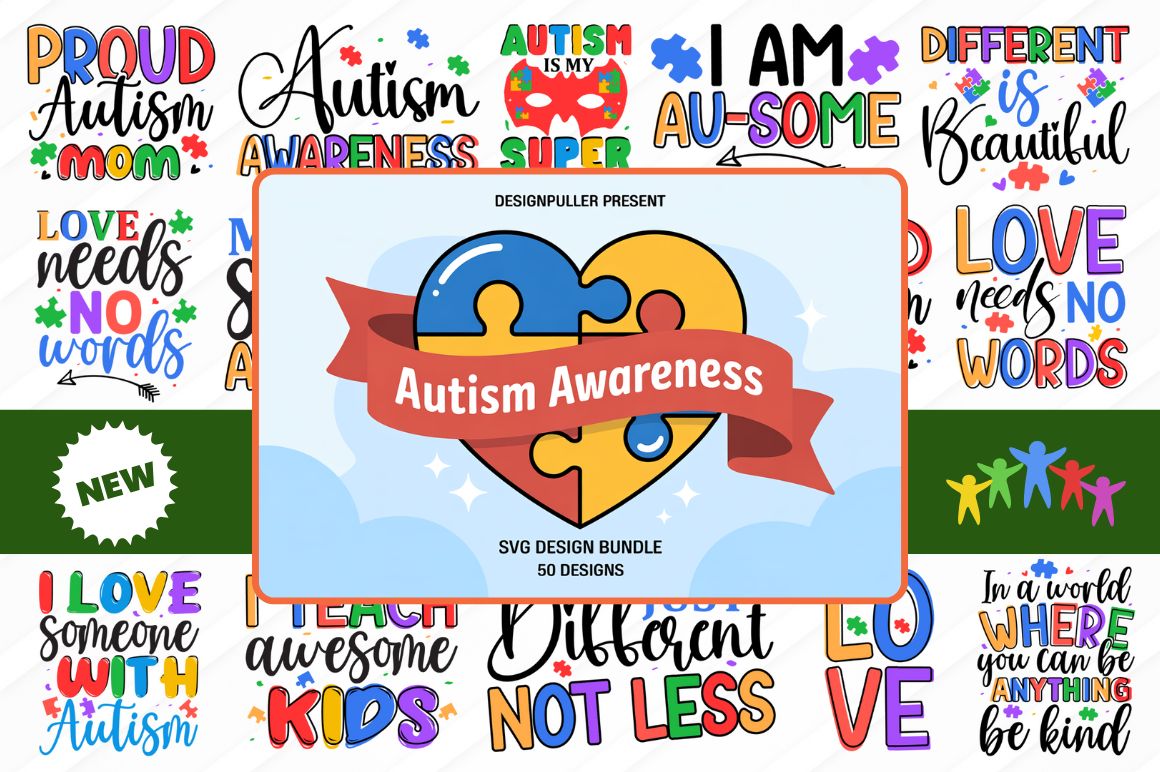 Autism Awareness Design Bundle - 50 Designs