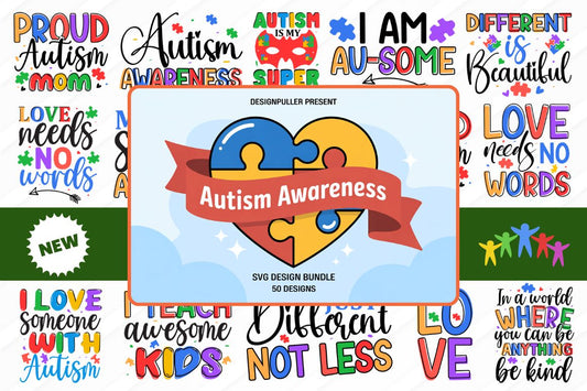 Autism Awareness Design Bundle - 50 Designs
