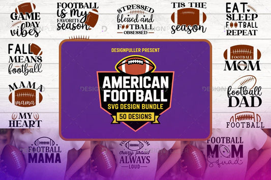 Football SVG Bundle 50 Game Day, Mom & Dad Designs for Cricut