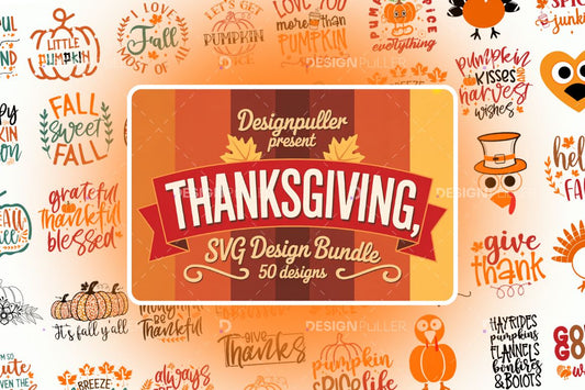 Cute Thanksgiving Design Bundle - 50 Designs