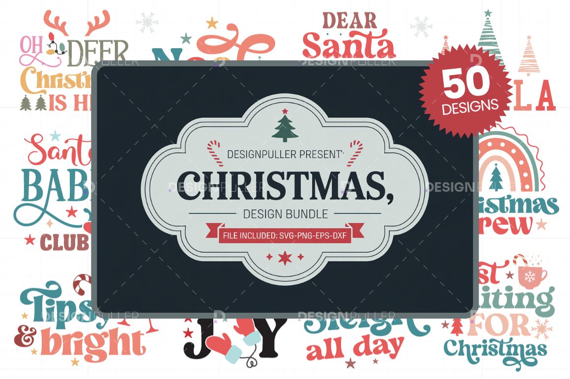Modern Christmas Design Bundle - 50 Designs