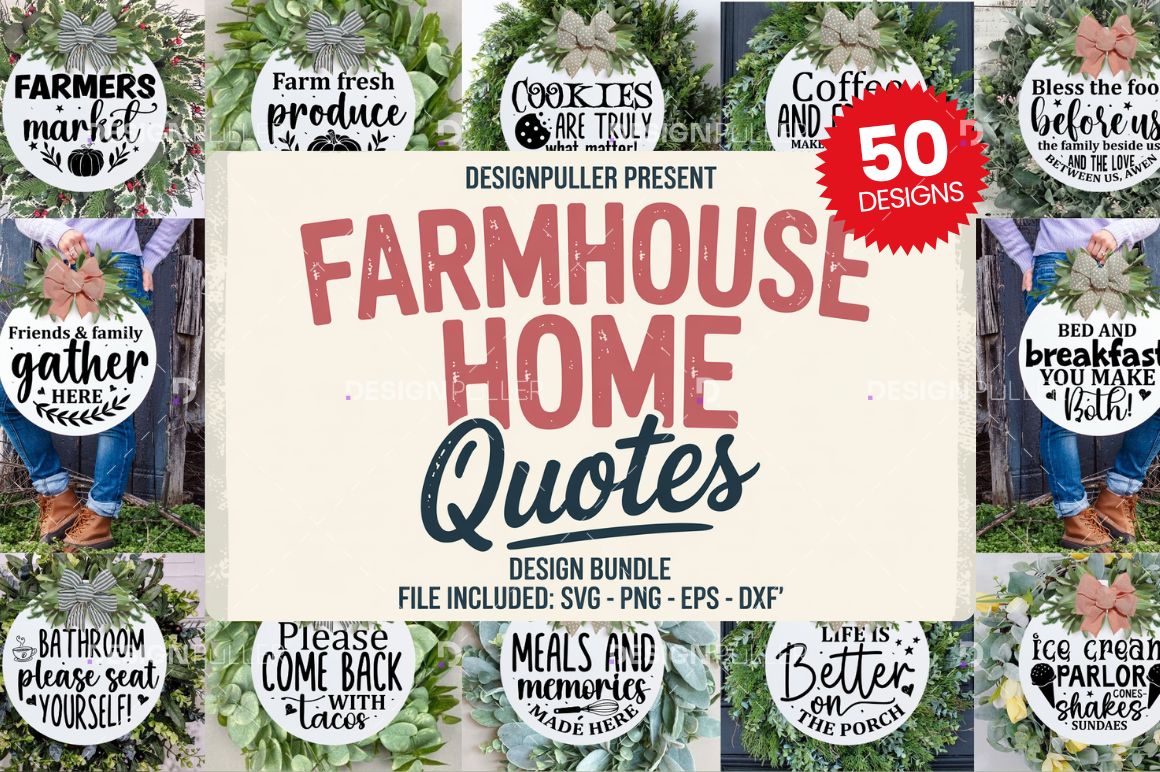 Farmhouse Round Sign Design Bundle - 50 Designs
