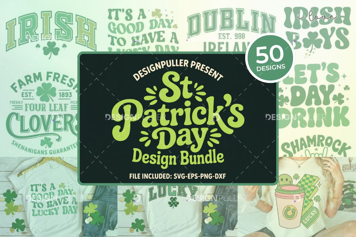 St. Patrick’s Day Design Bundle – 50 Designs