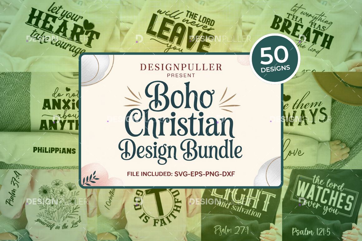 Boho Christian Design Bundle – 50 Designs