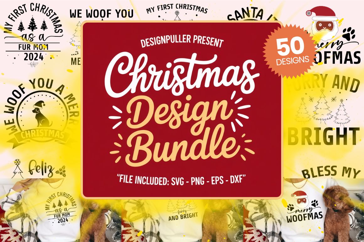 Pet Christmas Design Bundle - 50 Designs