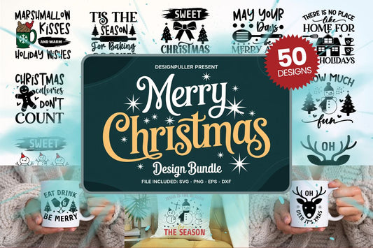 Cozy Christmas Design Bundle - 50 Designs