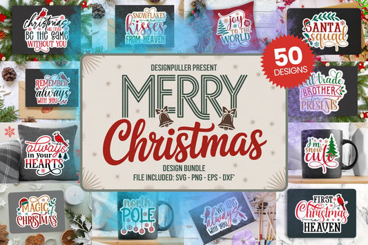 Christmas Memorial & Holiday Design Bundle - 50 Designs