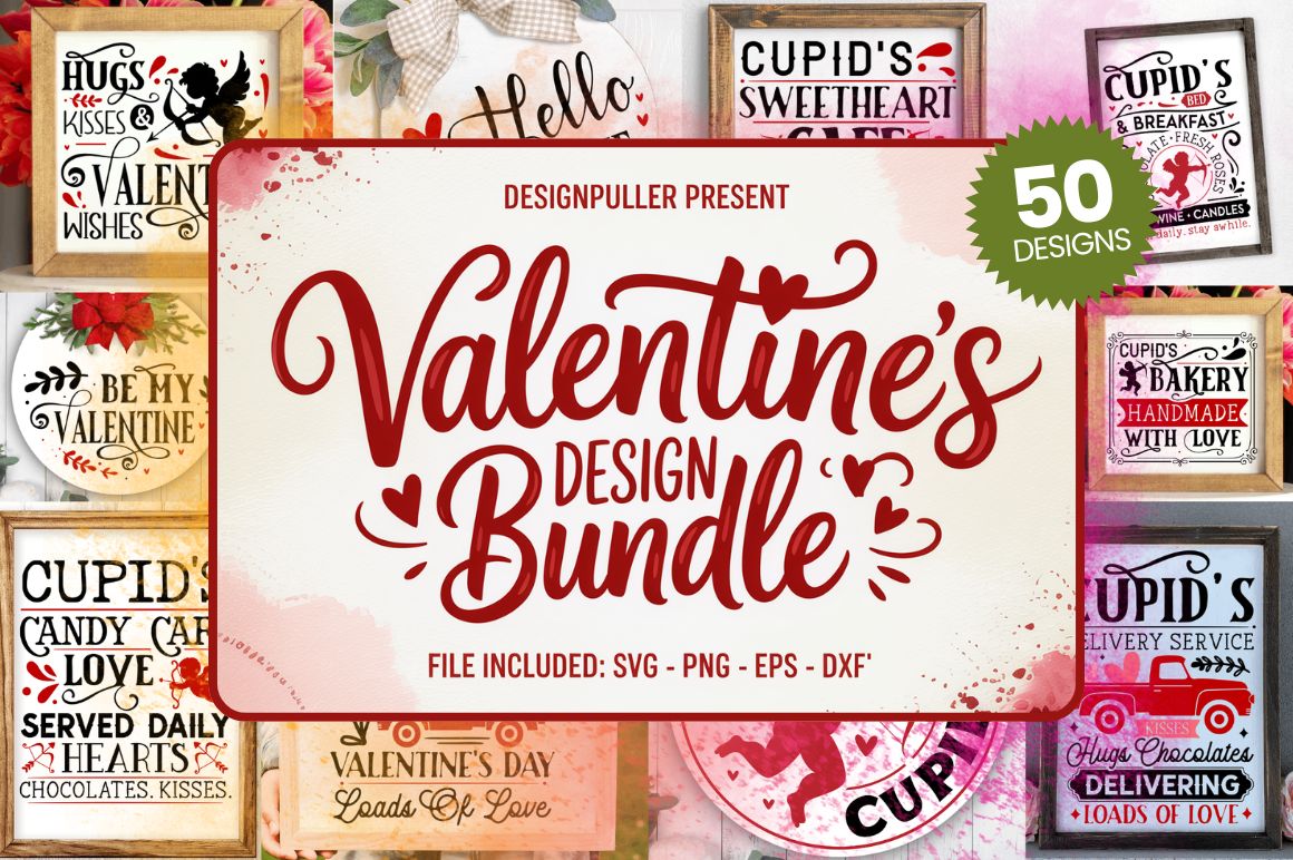 Farmhouse Valentine Design Bundle - 50 Designs