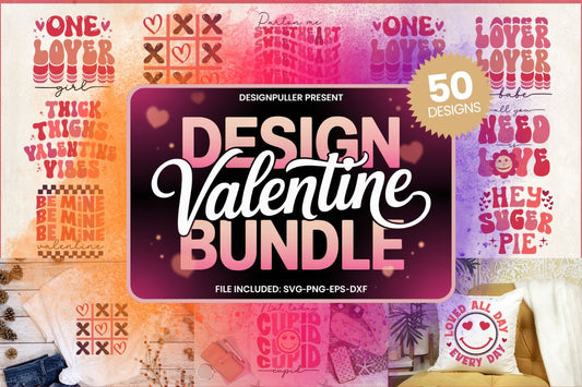 Retro Valentine Design Bundle - 50 Designs