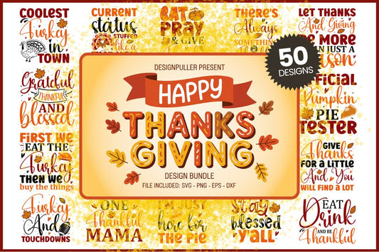 Funny Thanksgiving Design Bundle - 50 Designs