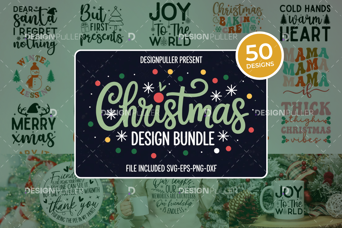 New Christmas Design Bundle - 50 Designs