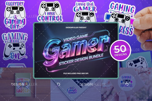 Gamer Sticker Design Bundle - 50 Designs