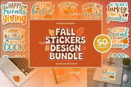 Fall Sticker Design Bundle - 50 Designs