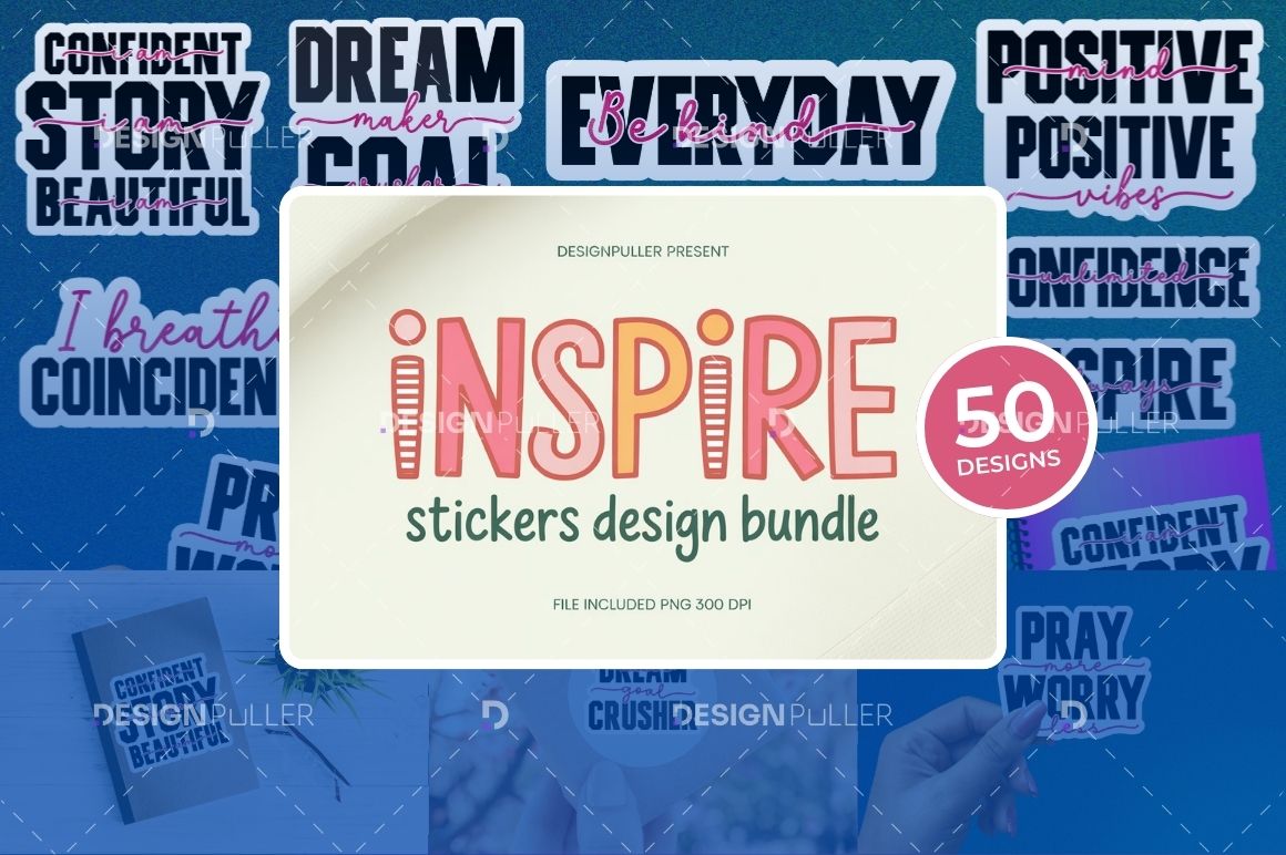 Inspirational Sticker Design Bundle - 50 Designs