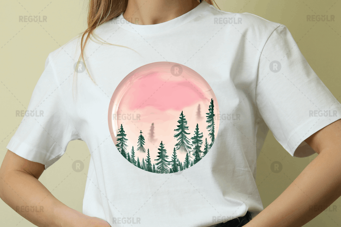 Forest Sunset Sky inspired Sublimation Circles Background bundle