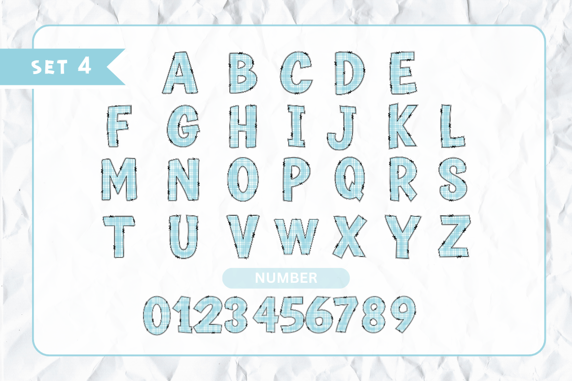 Winter Doodle Alphabet Bundle with Hand Drawn Clipart