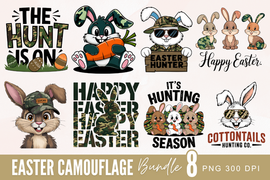 Easter Camouflage Sublimation PNG Bundle