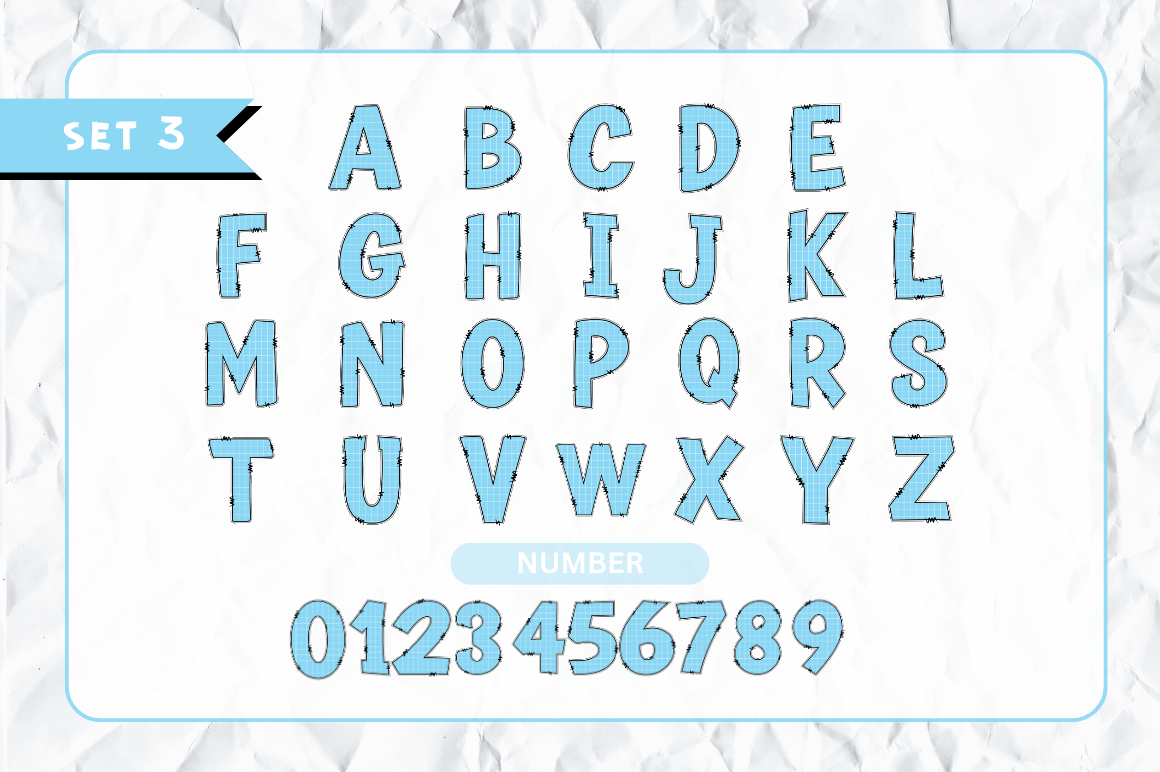 School Doodle Alphabet Bundle with Hand Drawn Clipart